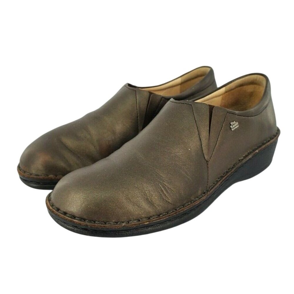 Finn Comfort Classic Newport Bronze Slip On Shoes 37 EUR 6 6.5 Metallic Clogs